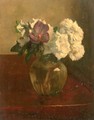 Purple and white flowers - Jacob Simon Hendrik Kever