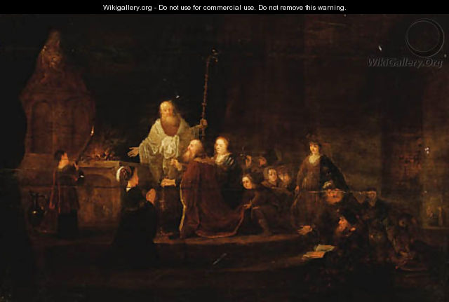 A King making a Sacrifice before an Altar - Jacob Willemsz de Wet the Elder