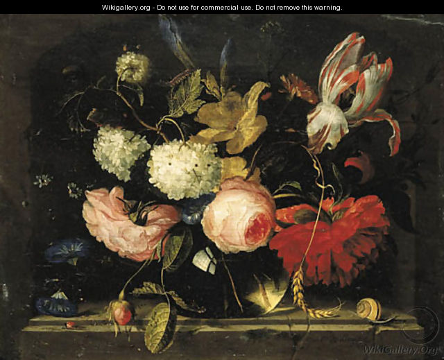 Roses and irises - Jacob van Walscapelle