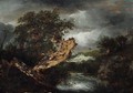 A wooded river landscape with a blasted tree - Jacob Van Ruisdael