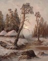 Winter landscape with lake - Iulii Iul