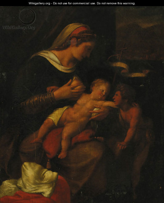 The Madonna and Child with the Infant Saint John the Baptist - Italian School