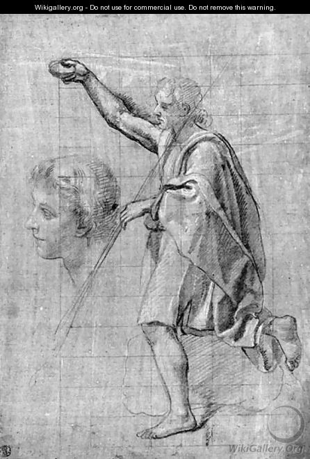 Saint John the Baptist, with a subsidiary study of his head - Italian School