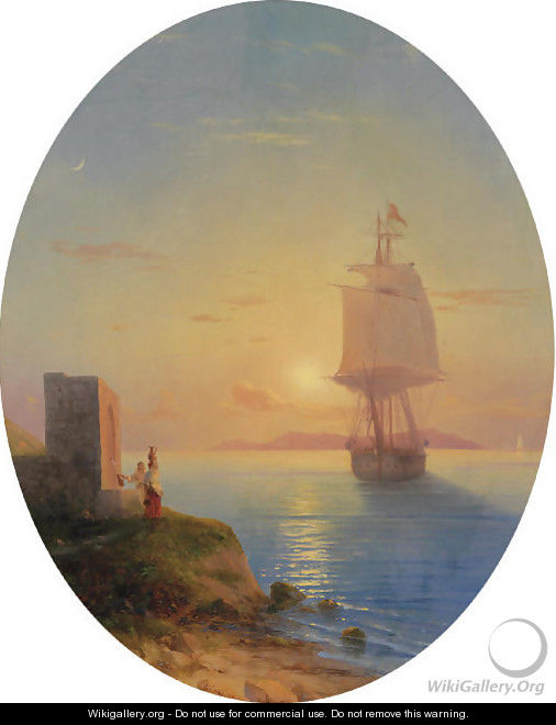 Coastal sunset - Ivan Konstantinovich Aivazovsky