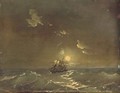 A ship in moonlit waters - Ivan Konstantinovich Aivazovsky