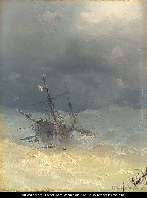A ship in heavy seas - Ivan Konstantinovich Aivazovsky