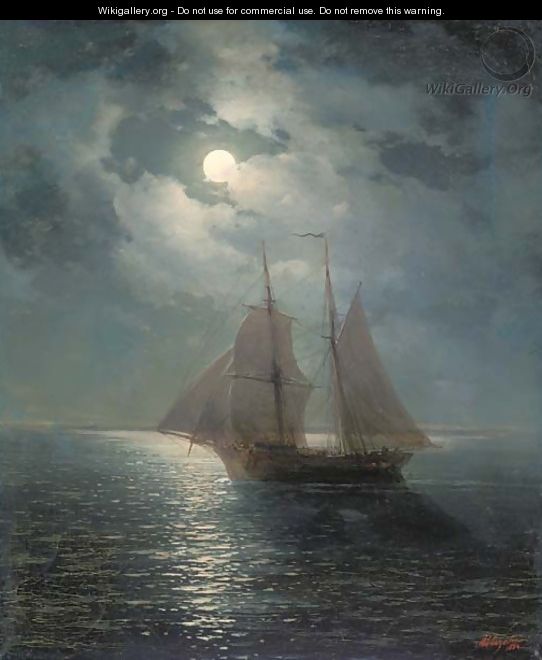 A moonlit sail - Ivan Konstantinovich Aivazovsky