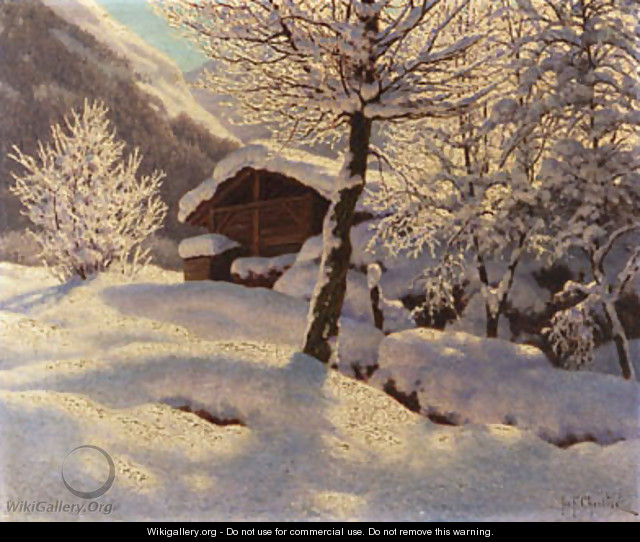 Country Cabin in heavy Snow - Ivan Fedorovich Choultse