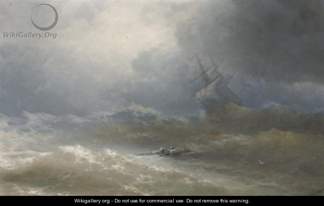 Survivors in a stormy sea - Ivan Konstantinovich Aivazovsky