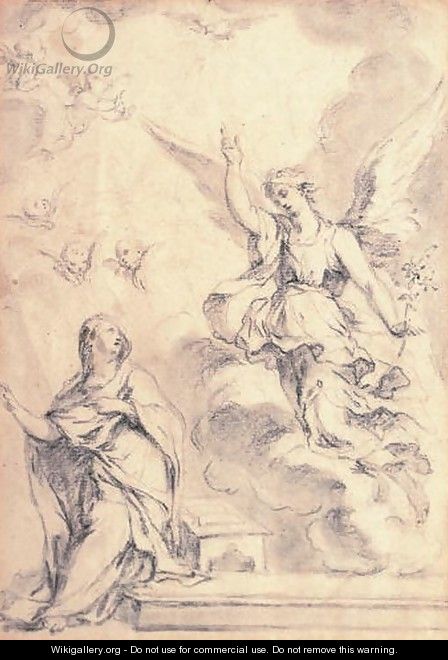 Study of an angel and putti - Italian School