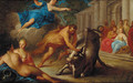 Hercules wrestling Achelous - Italian School