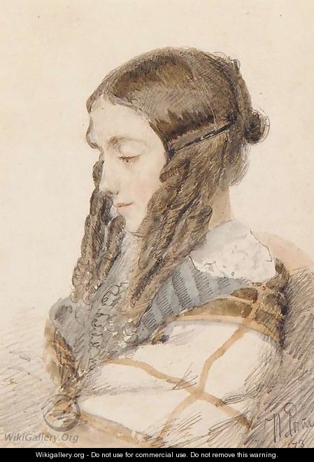 Portrait of a young Lady in Ringlets - Ilya Efimovich Efimovich Repin