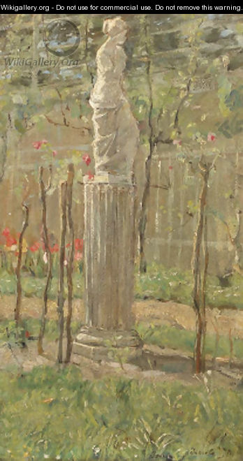 A classical statue in a park - Isaac Israels