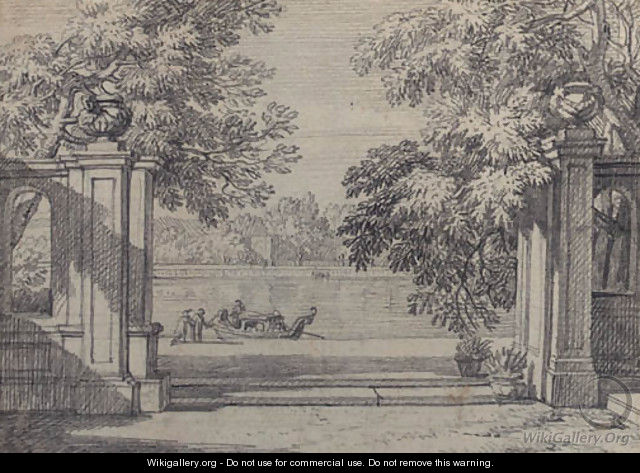 A view of the Groote Vijver at the Palace Het Loo, Apeldoorn - Isaac de Moucheron
