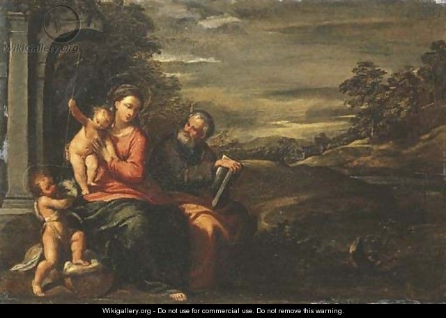The Holy Family with the Infant Saint John the Baptist - Ippolito Scarsella (see Scarsellino)
