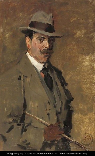Portrait of a gentleman holding a riding-crop - Isaac Israels