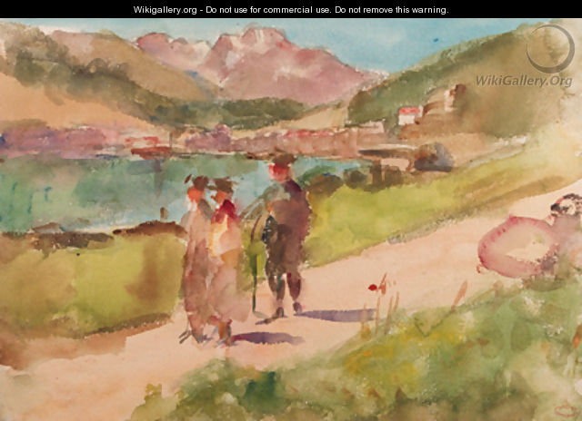Going for a walk by a mountain lake near Bern, Switzerland - Isaac Israels