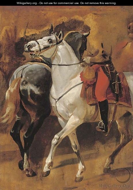 Study for the equestrian portrait of General Dumouriez at the Battle of Jemappes - Horace Vernet
