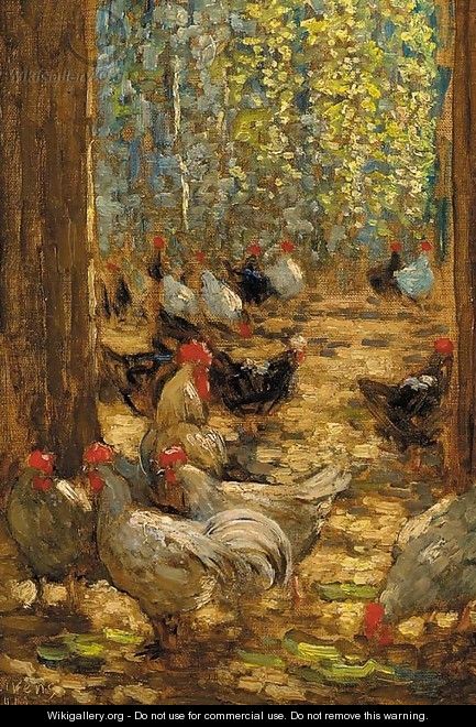 Chickens in the yard - Horace Mann Livens