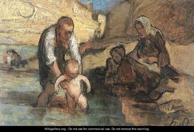 Le premier bain - Honoré Daumier