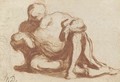 Etude d'un homme accroupi - Honoré Daumier