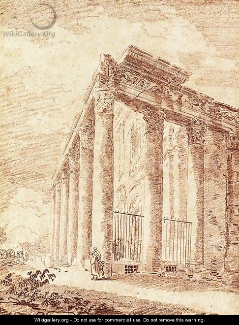 The Temple of Antoninus and Faustina - Hubert Robert