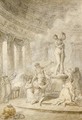 A sacrifice before the Callipygian Venus in a circular temple - Hubert Robert