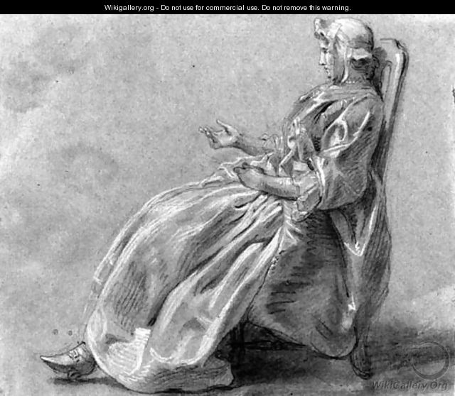 A seated woman in profile to the left - Hubert-Francois Gravelot