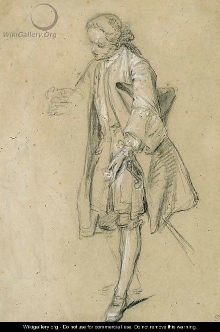A courtier leaning forward and a faint study of another figure - Hubert-Francois Gravelot