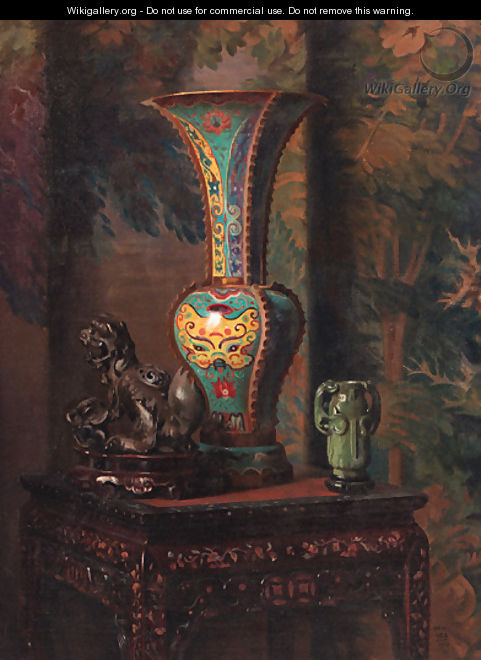 A still life with Chinese objects - Hubert Vos