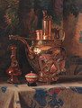 A still life with a Chinese brass kettle - Hubert Vos