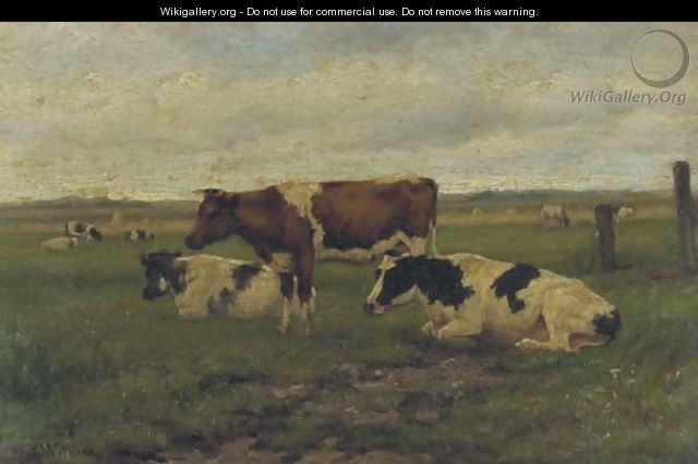 Cattle in a meadow - Herman Wolbers