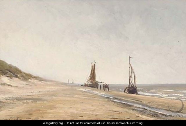 Fishing boats at low tide - Herminie Gudin