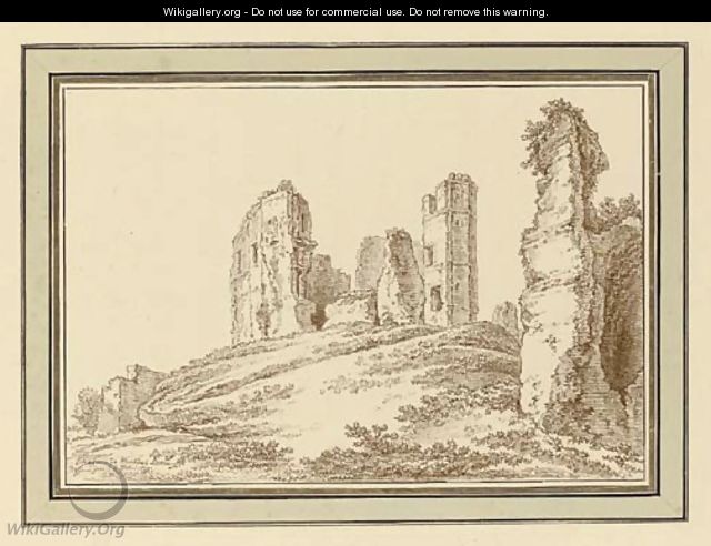 The ruins of the castle of Montfort Lamaury - Johann Georg Wille