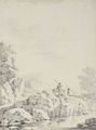 Travellers in a rocky river landscape - Johann Christoph Dietzsch