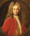 Portrait of a Gentleman, half length, in a red coat, - Johan Van Der Banck