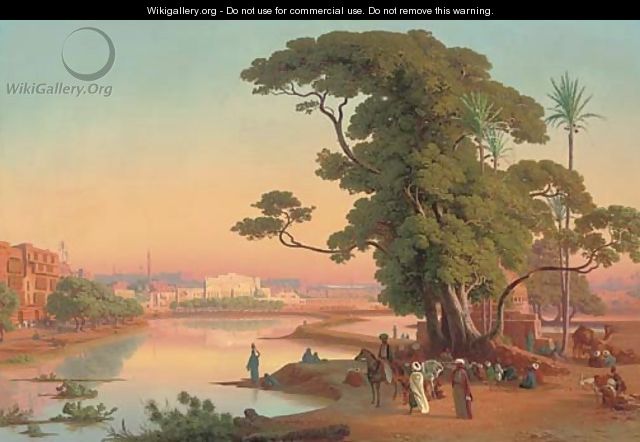 Sunset by the water, Cairo - Johann Jakob Frey