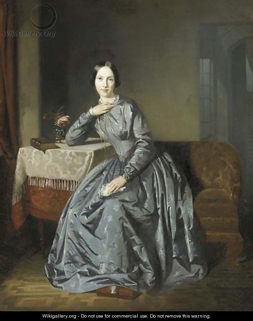 Portrait of Johanna Louise van Eeghen-den Tex (1830-1904) - Johann George Schwartze