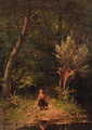Little girl at a forest moor - Johann Georg Gerstenhauer Zimmerman