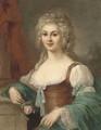 Portrait of the comtesse de Bernicourt, half-length, a rose in her right hand - Johann Ernst Heinsius