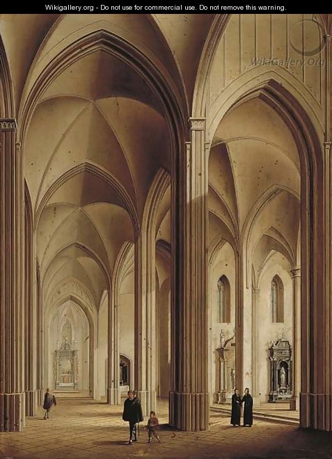 The interior of a Gothic cathedral - Johann Ludwig Ernst Morgenstern