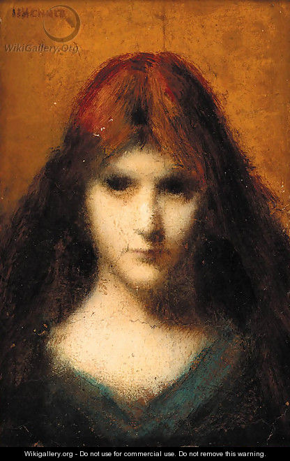 Head study of a girl - Jean-Jacques Henner
