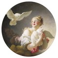 Girl holding a dove (said to be a Portrait of Marie-Catherine Colombe) - Jean-Honore Fragonard
