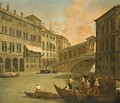 Venice, a view of the Grand Canal with the Rialto Bridge from the North - Johann Richter