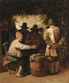 Peasants playing backgammon beneath the arbour of a tavern - Job Adriaensz. Berckheyde