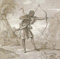A female archer in a landscape, a snake to the right - Jean-Baptiste Oudry