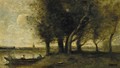 Barque a la Rive, au pied d'un groupe d'arbres - Jean-Baptiste-Camille Corot