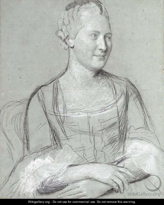Portrait of a lady turned to the right, half-length, seated - Etienne Liotard