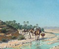 A camel train crossing a stream - Jean Baptiste Paul Lazerges