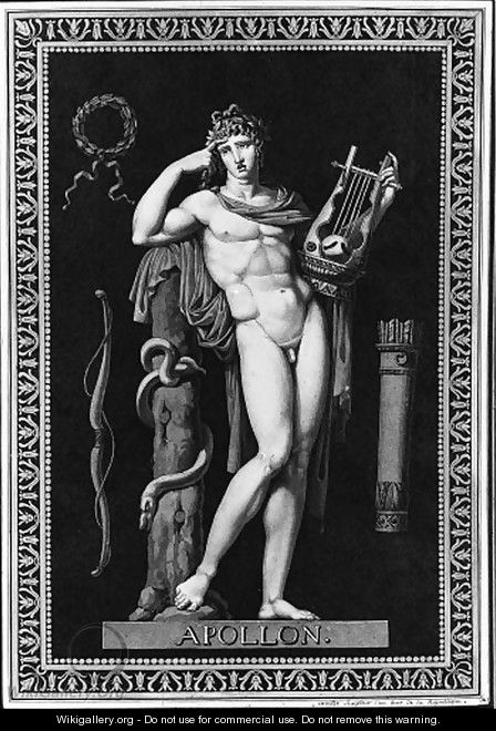 Apollo leaning on a tree trunk - Jean Guillaume Moitte